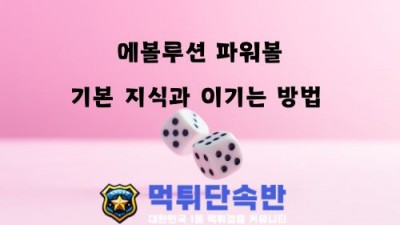 에볼루션 파워볼 기본 지식과 당첨확률 높이는 방법 !!